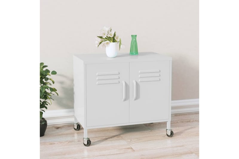 Oppbevaringsskap hvit 60x35x49 cm stål - Hvit - Oppbevaring - Skap - Oppbevaringsskap - Omkledningsskap