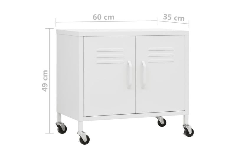 Oppbevaringsskap hvit 60x35x49 cm stål - Hvit - Oppbevaring - Skap - Oppbevaringsskap - Omkledningsskap