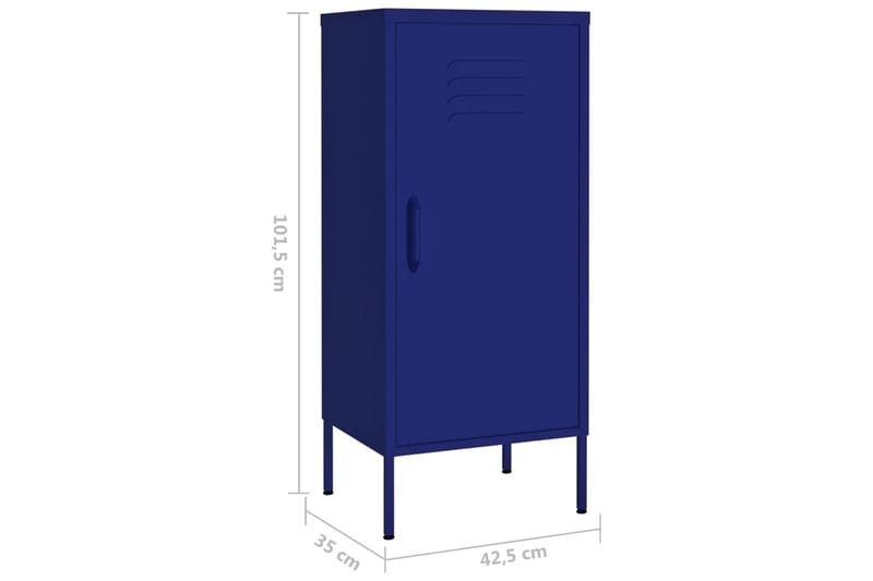 Oppbevaringsskap marineblå 42,5x35x101,5 cm stål - Blå - Omkledningsskap