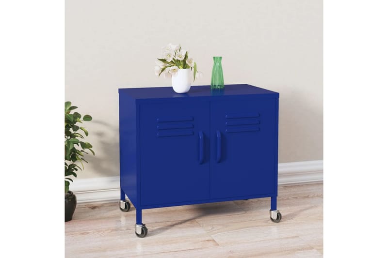 Oppbevaringsskap marineblå 60x35x49 cm stål - Blå - Oppbevaring - Skap - Oppbevaringsskap - Omkledningsskap