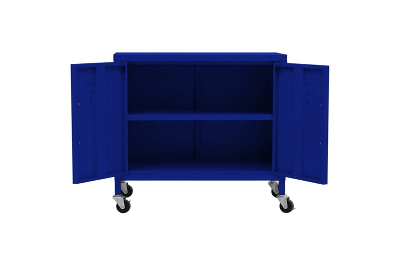 Oppbevaringsskap marineblå 60x35x49 cm stål - Blå - Oppbevaring - Skap - Oppbevaringsskap - Omkledningsskap