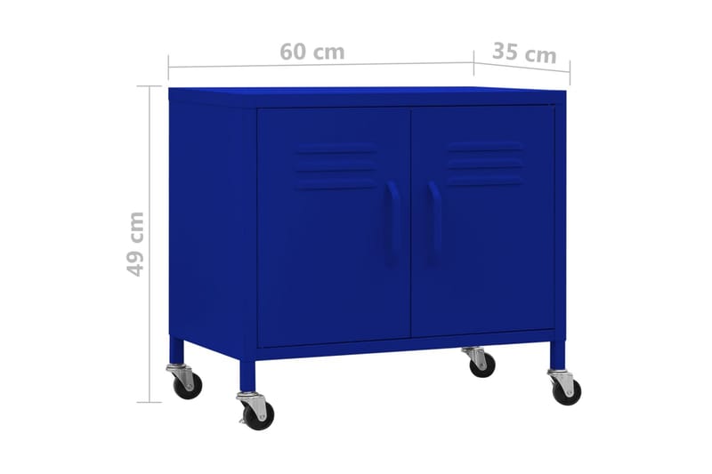 Oppbevaringsskap marineblå 60x35x49 cm stål - Blå - Oppbevaring - Skap - Oppbevaringsskap - Omkledningsskap