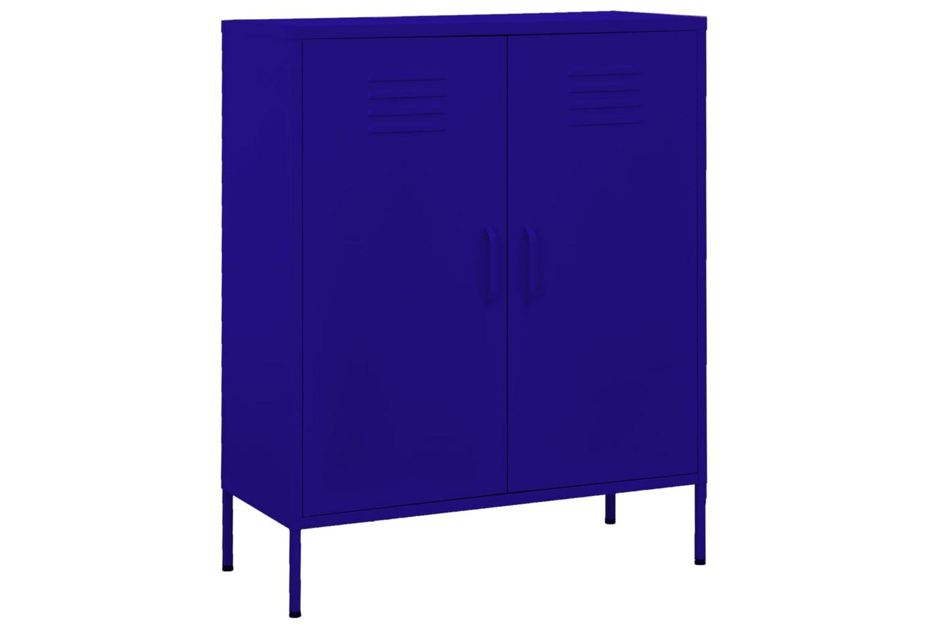 Oppbevaringsskap marineblå 80x35x101,5 cm stål - Blå - Oppbevaring - Skap - Oppbevaringsskap - Omkledningsskap