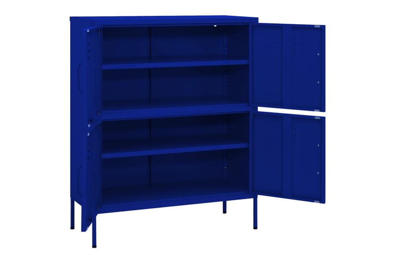 Oppbevaringsskap marineblå 80x35x101,5 cm stål - Blå - Oppbevaring - Skap - Oppbevaringsskap - Omkledningsskap