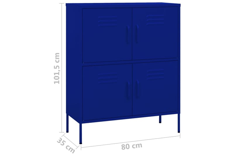 Oppbevaringsskap marineblå 80x35x101,5 cm stål - Blå - Oppbevaring - Skap - Oppbevaringsskap - Omkledningsskap