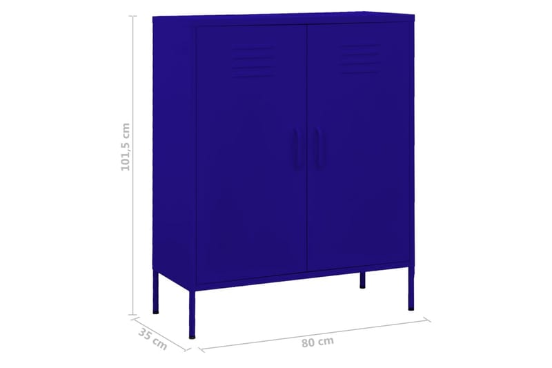 Oppbevaringsskap marineblå 80x35x101,5 cm stål - Blå - Oppbevaring - Skap - Oppbevaringsskap - Omkledningsskap