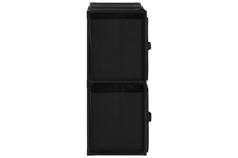 Oppbevaringsskap med 4 stoffkurver svart 63x30x71 cm stål - Oppbevaring - Skap - Oppbevaringsskap
