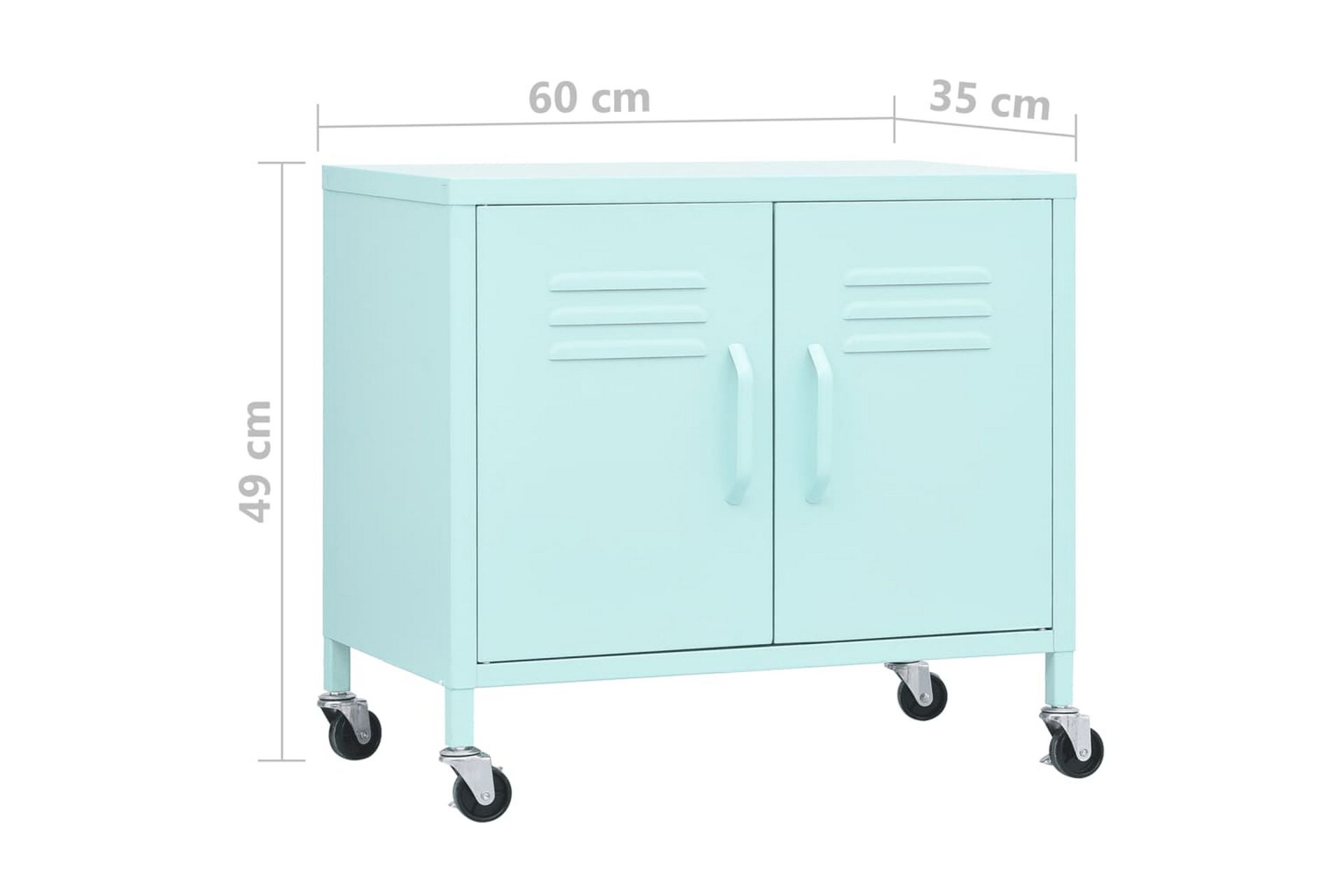 Oppbevaringsskap myntegrønn 60x35x49 cm stål - Blå - Oppbevaring - Skap - Oppbevaringsskap - Omkledningsskap
