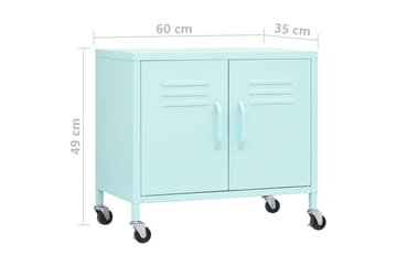 Oppbevaringsskap myntegrønn 60x35x49 cm stål - Blå - Oppbevaring - Skap - Oppbevaringsskap - Omkledningsskap