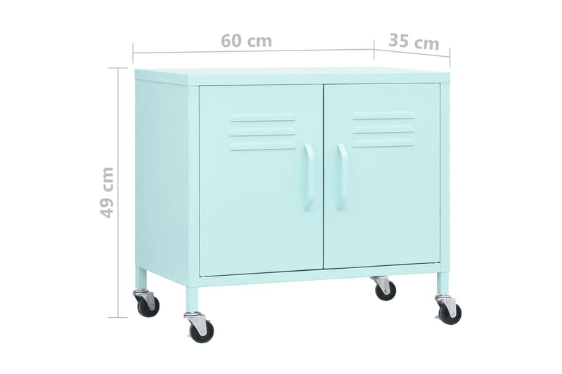 Oppbevaringsskap myntegrønn 60x35x49 cm stål - Blå - Oppbevaring - Skap - Oppbevaringsskap - Omkledningsskap