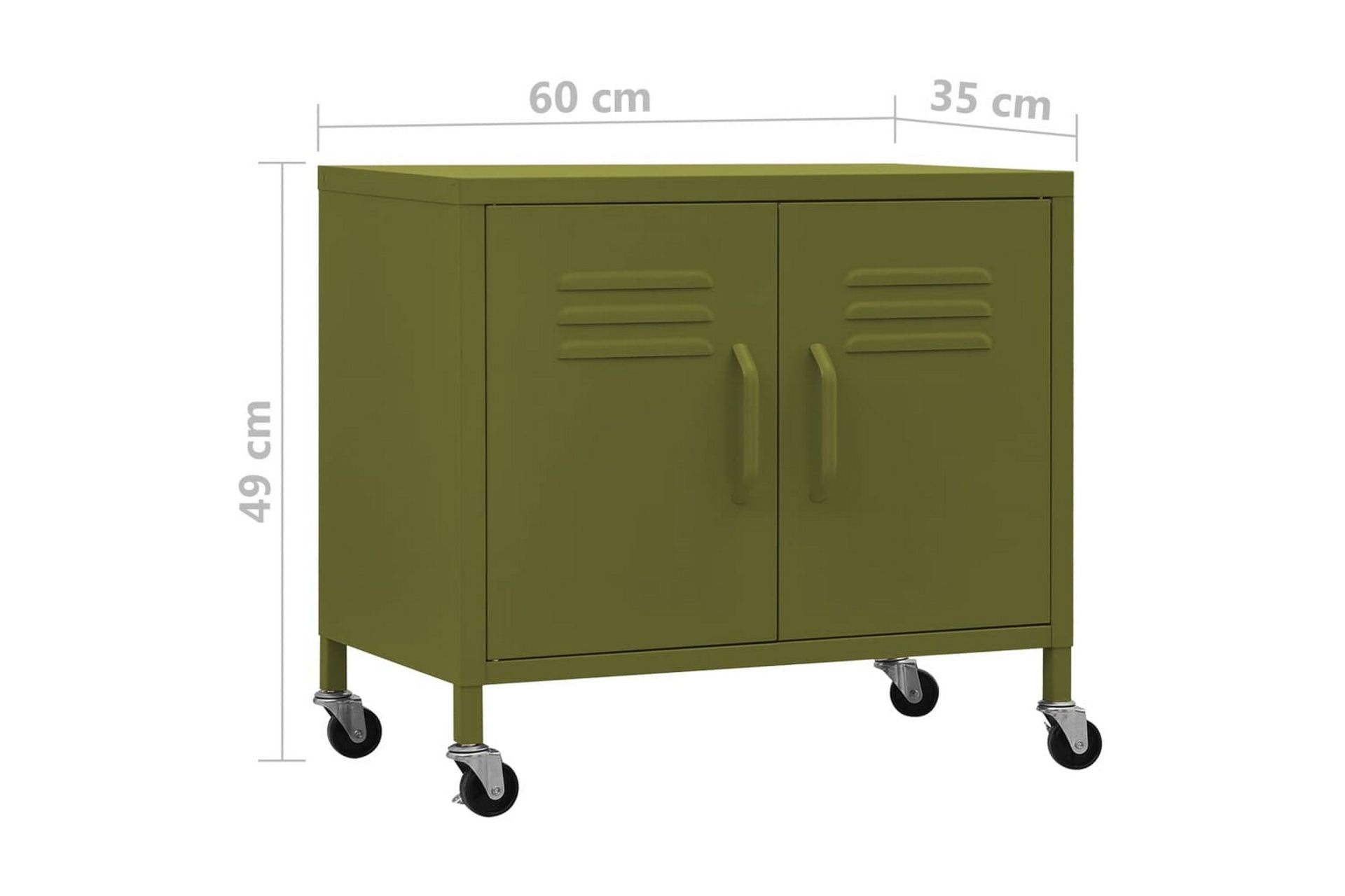 Oppbevaringsskap olivengrønn 60x35x49 cm stål - grønn - Oppbevaring - Skap - Oppbevaringsskap - Omkledningsskap