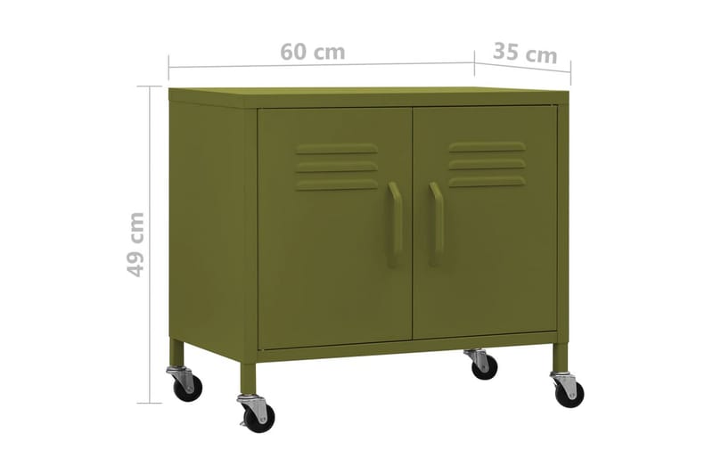 Oppbevaringsskap olivengrønn 60x35x49 cm stål - grønn - Omkledningsskap