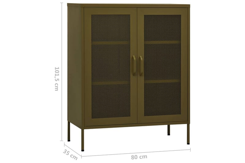 Oppbevaringsskap olivengrønn 80x35x101,5 cm stål - grønn - Oppbevaring - Skap - Oppbevaringsskap - Omkledningsskap