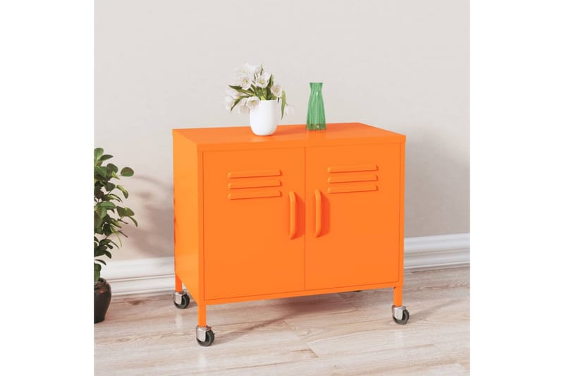 Oppbevaringsskap oransje 60x35x49 cm stål - Oransj - Oppbevaring - Skap - Oppbevaringsskap - Omkledningsskap