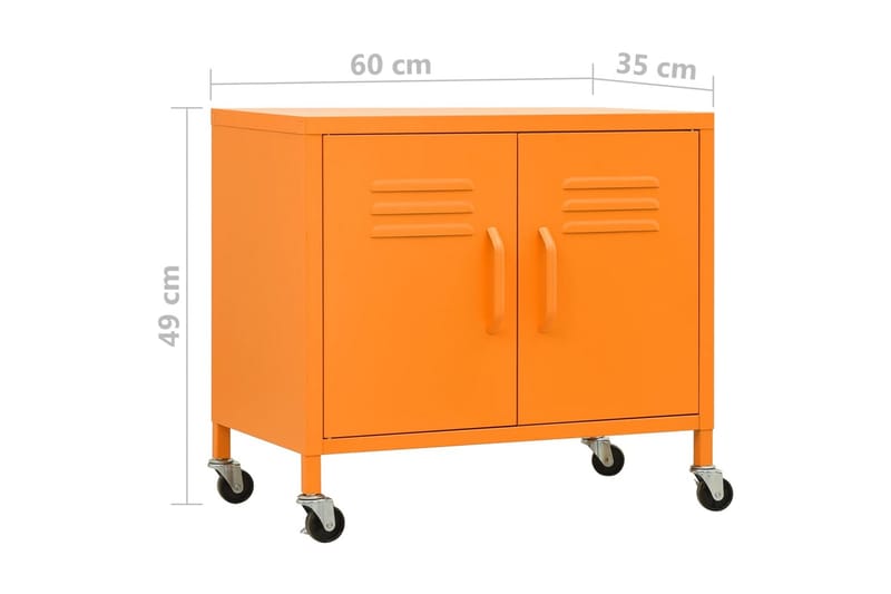 Oppbevaringsskap oransje 60x35x49 cm stål - Oransj - Oppbevaring - Skap - Oppbevaringsskap - Omkledningsskap