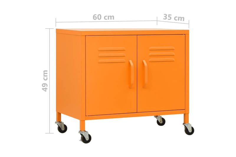 Oppbevaringsskap oransje 60x35x49 cm stål - Oransj - Omkledningsskap