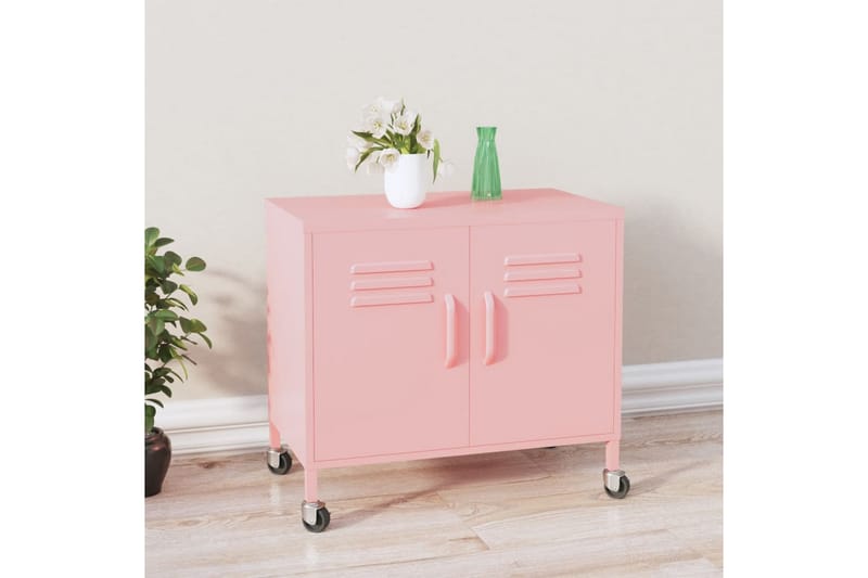 Oppbevaringsskap rosa 60x35x49 cm stål - Rosa - Oppbevaring - Skap - Oppbevaringsskap - Omkledningsskap