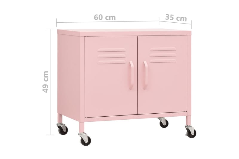 Oppbevaringsskap rosa 60x35x49 cm stål - Rosa - Oppbevaring - Skap - Oppbevaringsskap - Omkledningsskap