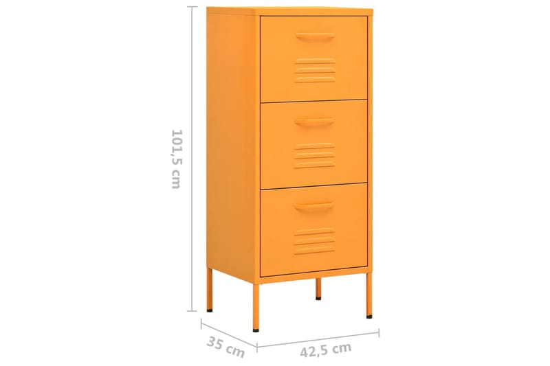 Oppbevaringsskap sennepsgul 42,5x35x101,5 cm stål - Gul - Oppbevaring - Skap - Oppbevaringsskap - Omkledningsskap