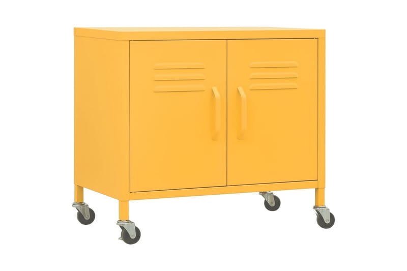 Oppbevaringsskap sennepsgul 60x35x49 cm stål - Gul - Oppbevaring - Skap - Oppbevaringsskap - Omkledningsskap