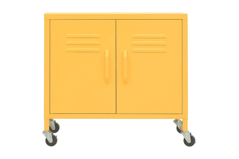 Oppbevaringsskap sennepsgul 60x35x49 cm stål - Gul - Oppbevaring - Skap - Oppbevaringsskap - Omkledningsskap