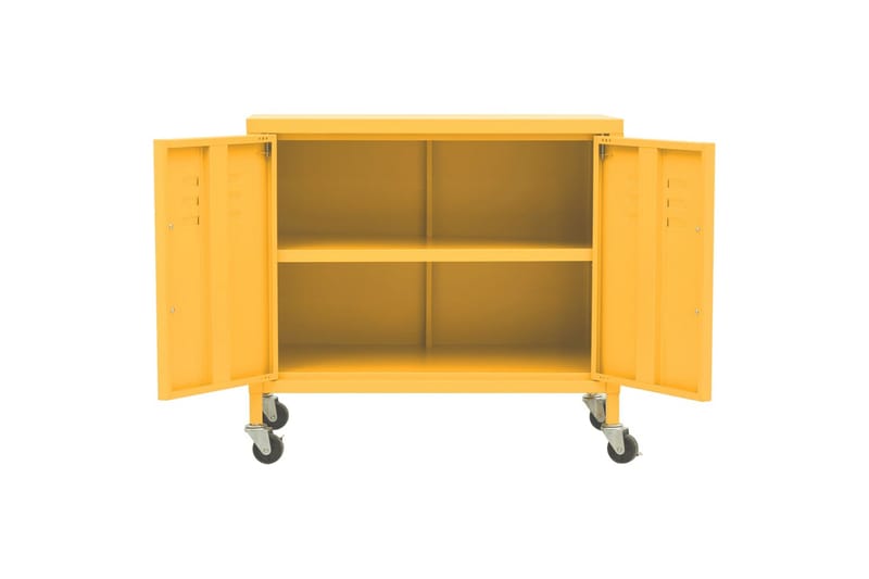 Oppbevaringsskap sennepsgul 60x35x49 cm stål - Gul - Oppbevaring - Skap - Oppbevaringsskap - Omkledningsskap