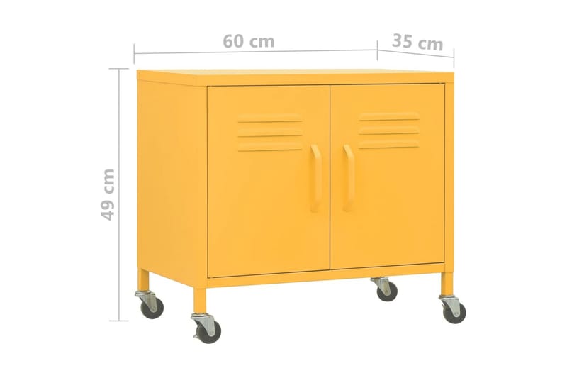 Oppbevaringsskap sennepsgul 60x35x49 cm stål - Gul - Oppbevaring - Skap - Oppbevaringsskap - Omkledningsskap