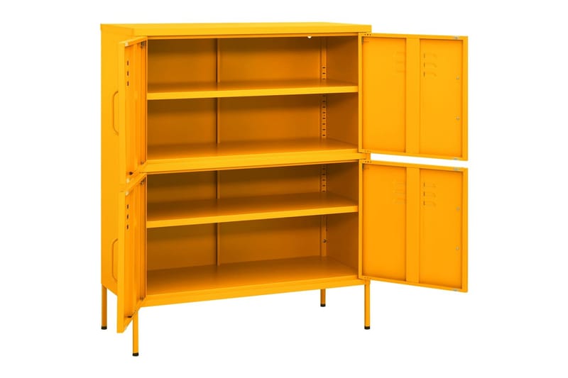Oppbevaringsskap sennepsgul 80x35x101,5 cm stål - Gul - Oppbevaring - Skap - Oppbevaringsskap - Omkledningsskap