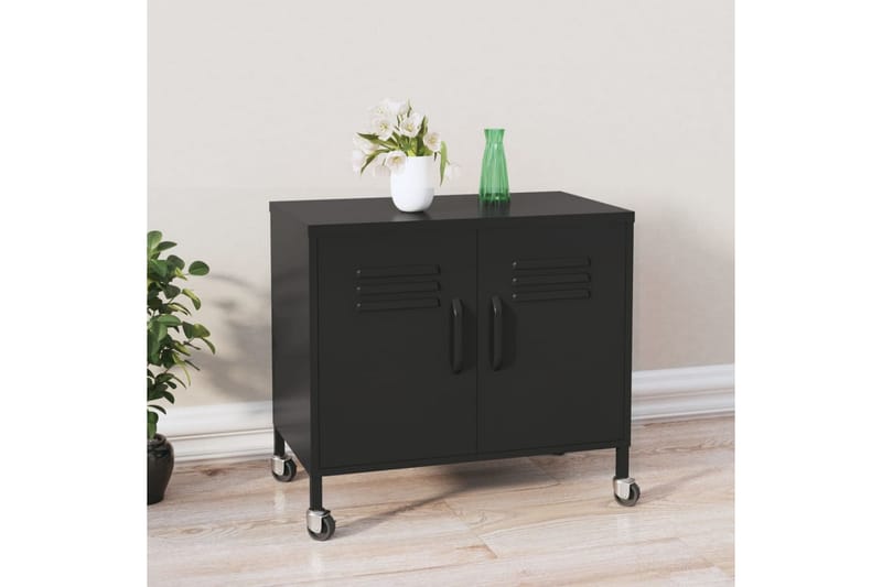Oppbevaringsskap svart 60x35x49 cm stål - Svart - Oppbevaring - Skap - Oppbevaringsskap - Omkledningsskap