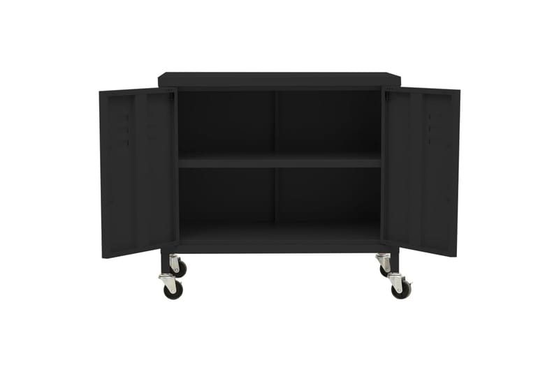 Oppbevaringsskap svart 60x35x49 cm stål - Svart - Oppbevaring - Skap - Oppbevaringsskap - Omkledningsskap