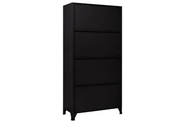 Oppbevaringsskap svart 90x45x180 cm stål - Svart - Oppbevaring - Skap - Oppbevaringsskap - Omkledningsskap