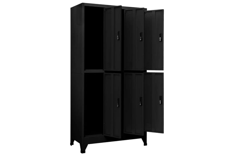 Oppbevaringsskap svart 90x45x180 cm stål - Svart - Oppbevaring - Skap - Oppbevaringsskap - Omkledningsskap