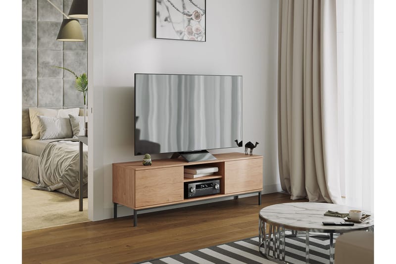 Querty Skapkommode 150x50x41 cm - Natur/Svart - Oppbevaring - Skap - Oppbevaringsskap