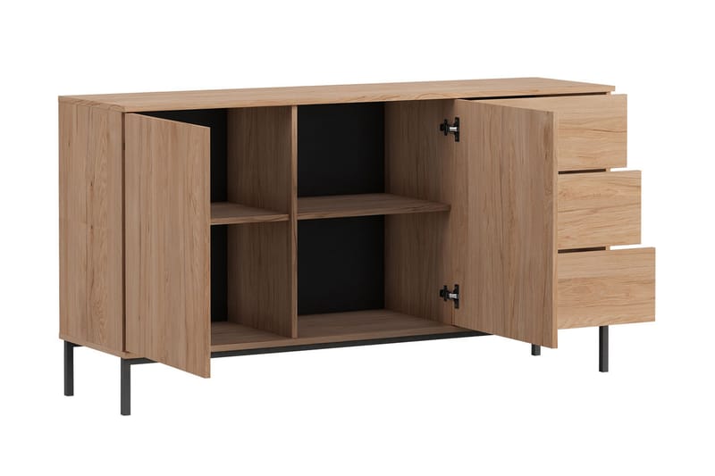 Querty Skapkommode 150x80x41 cm - Natur/Svart - Oppbevaring - Skap - Oppbevaringsskap
