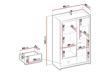 Rathmore Highboard - Grå - Oppbevaring - Skap - Oppbevaringsskap