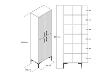 Retzow Highboard 60x35 cm - Mørkebrun/Hvit - Oppbevaring - Skap - Oppbevaringsskap