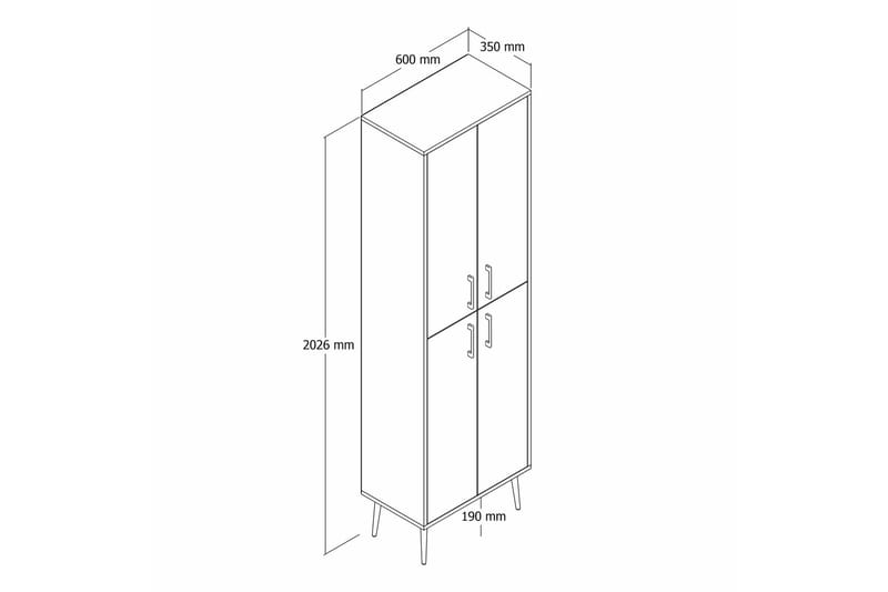 Retzow Highboard - Gull/Hvit - Oppbevaring - Skap - Oppbevaringsskap