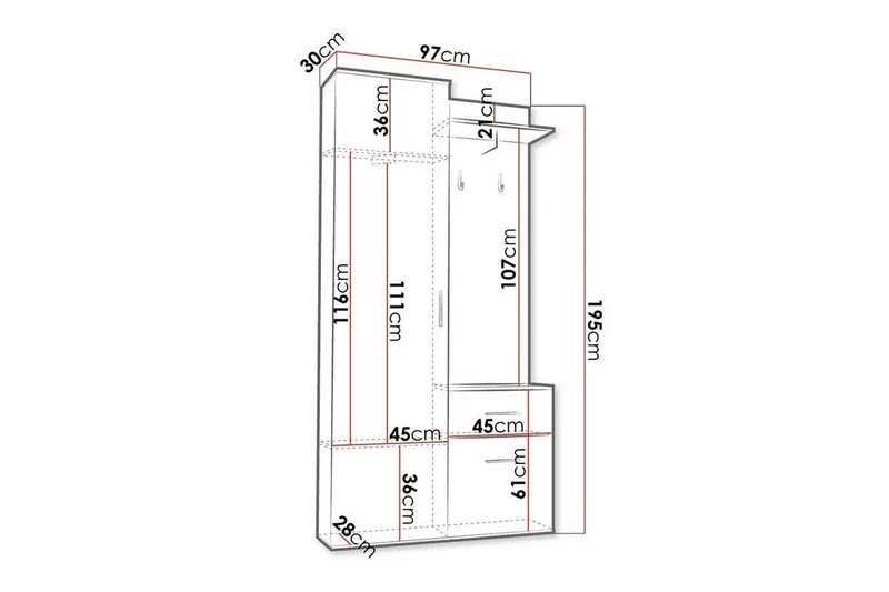 Rosehall Highboard NO_BRAND Black - Oppbevaring - Skap - Oppbevaringsskap