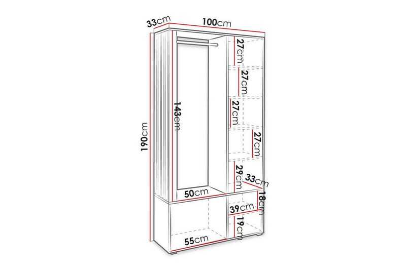 Rosehall Highboard NO_BRAND White - Oppbevaring - Skap - Oppbevaringsskap