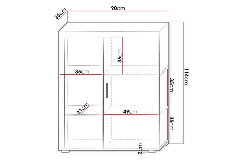 Samba Oppbevaringsskap 90x35x114 cm - Oppbevaring - Skap - Oppbevaringsskap