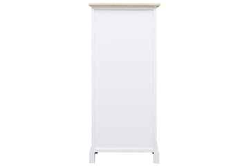 Sideskap 38x28x86 cm keisertre - Hvit - Oppbevaring - Skap - Oppbevaringsskap