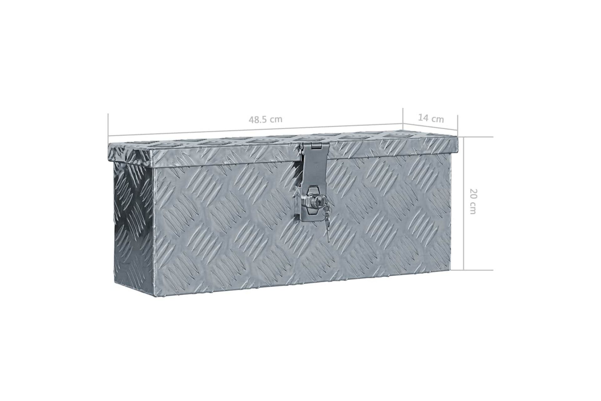 Aluminiumsboks 48,5x14x20 cm sølv - Oppbevaring - Skap - Oppbevaringsskap - Sikkerhetsskap - Deponeringsskap