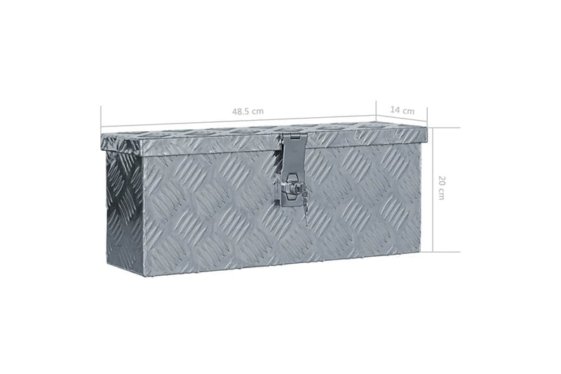 Aluminiumsboks 48,5x14x20 cm sølv - Deponeringsskap