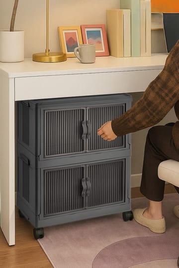 Flerbruks skap Hanah Home Lavine 67 (32 x 67 x 56 cm) Antrasitt - Antrasitt - Møbler - Barnemøbler - Oppbevaring barnerom - Skap barnerom