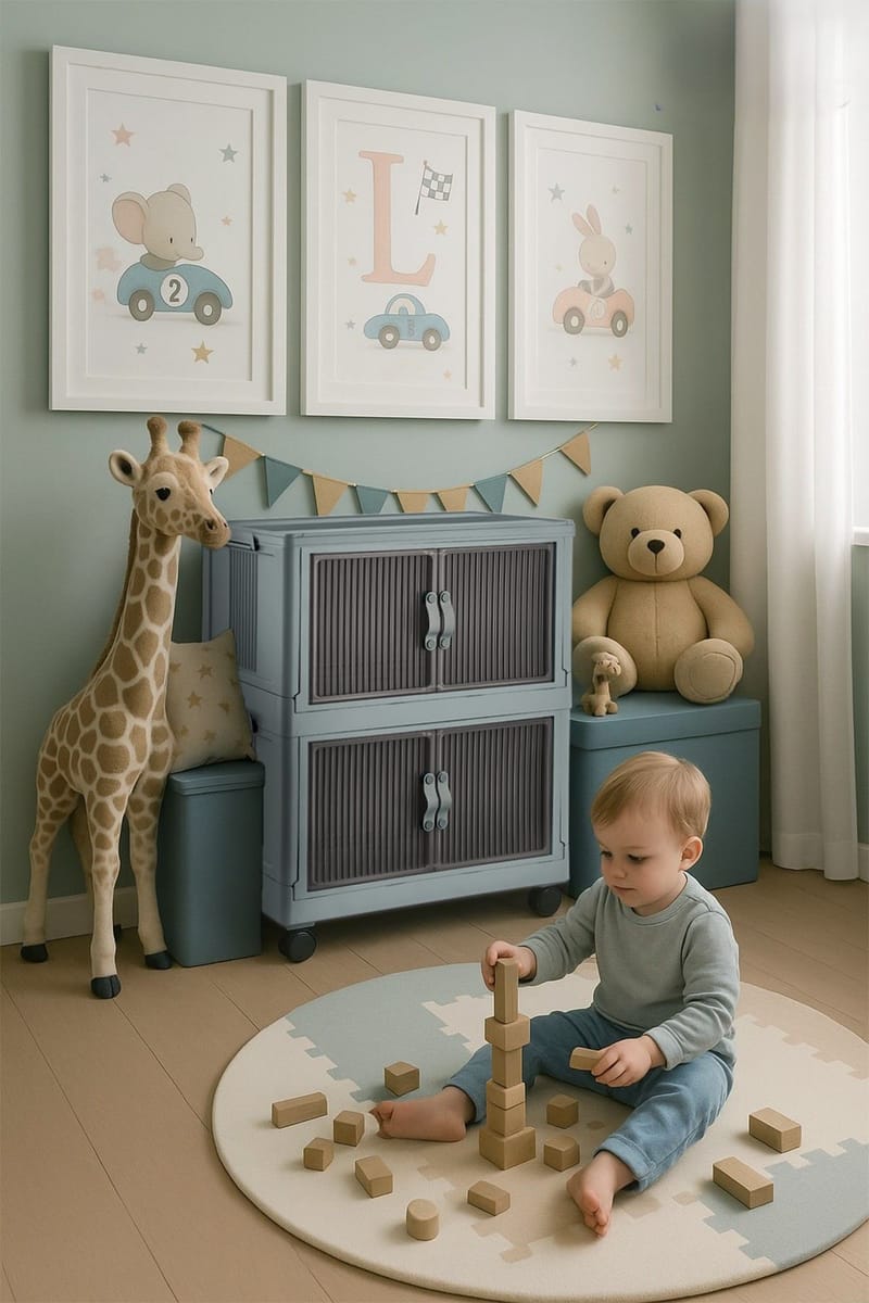 Flerbruks skap Hanah Home Lavine 67 (32 x 67 x 56 cm) Baby Blue - Møbler - Barnemøbler - Oppbevaring barnerom - Skap barnerom