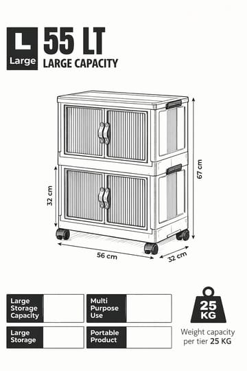Flerbruks skap Hanah Home Lavine 67 (32 x 67 x 56 cm) Hvit - Møbler - Barnemøbler - Oppbevaring barnerom - Skap barnerom