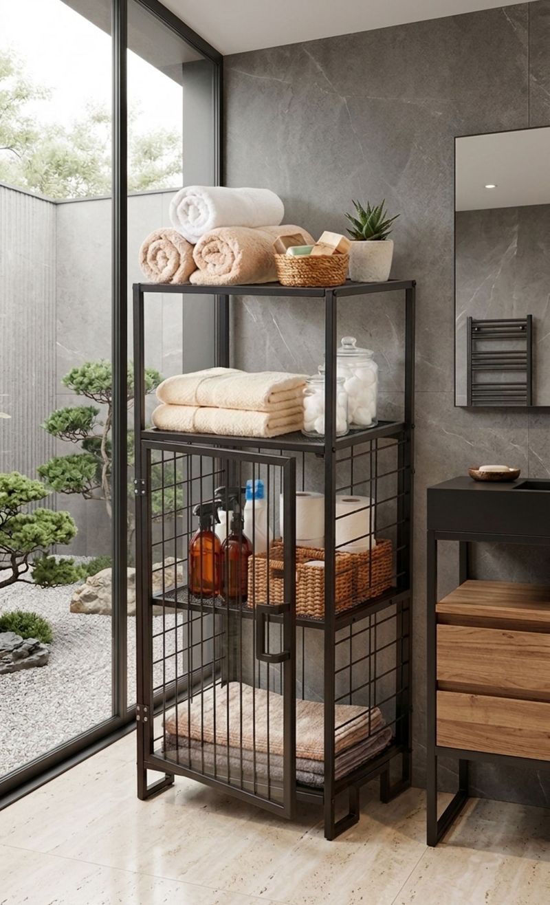 Flerbruks skap Hanah Home Vorn (41,5 x 96 x 33 cm) Svart - Oppbevaring - Skap - Oppbevaringsskap - Sikkerhetsskap - Medisinskap