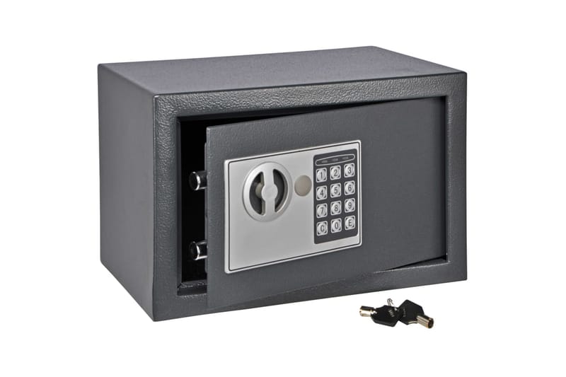 HI Safe med elektrisk lås mørkegrå 31x20x20 cm - Kasseskap