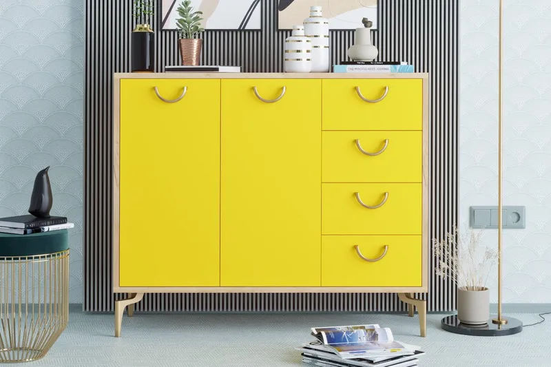 Skoförvaring Guld|Ek|Gul, undefined