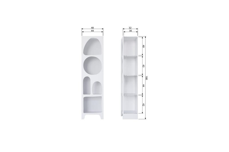 Small Bokhylle 47,5 cm i Malt Tre - Hvit - Oppbevaring - Hyller - Bokhylle